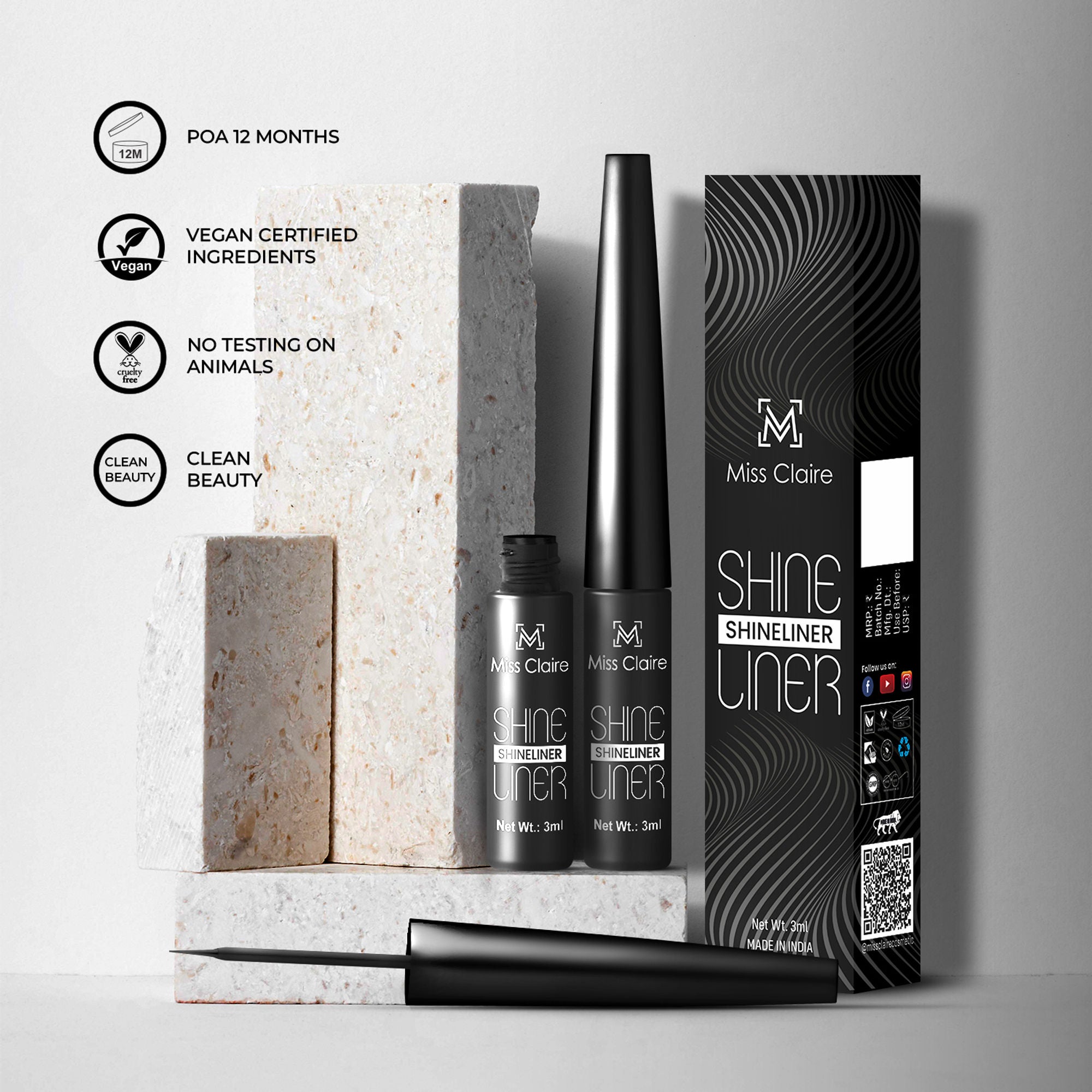 Miss Claire Shine Liner - Black