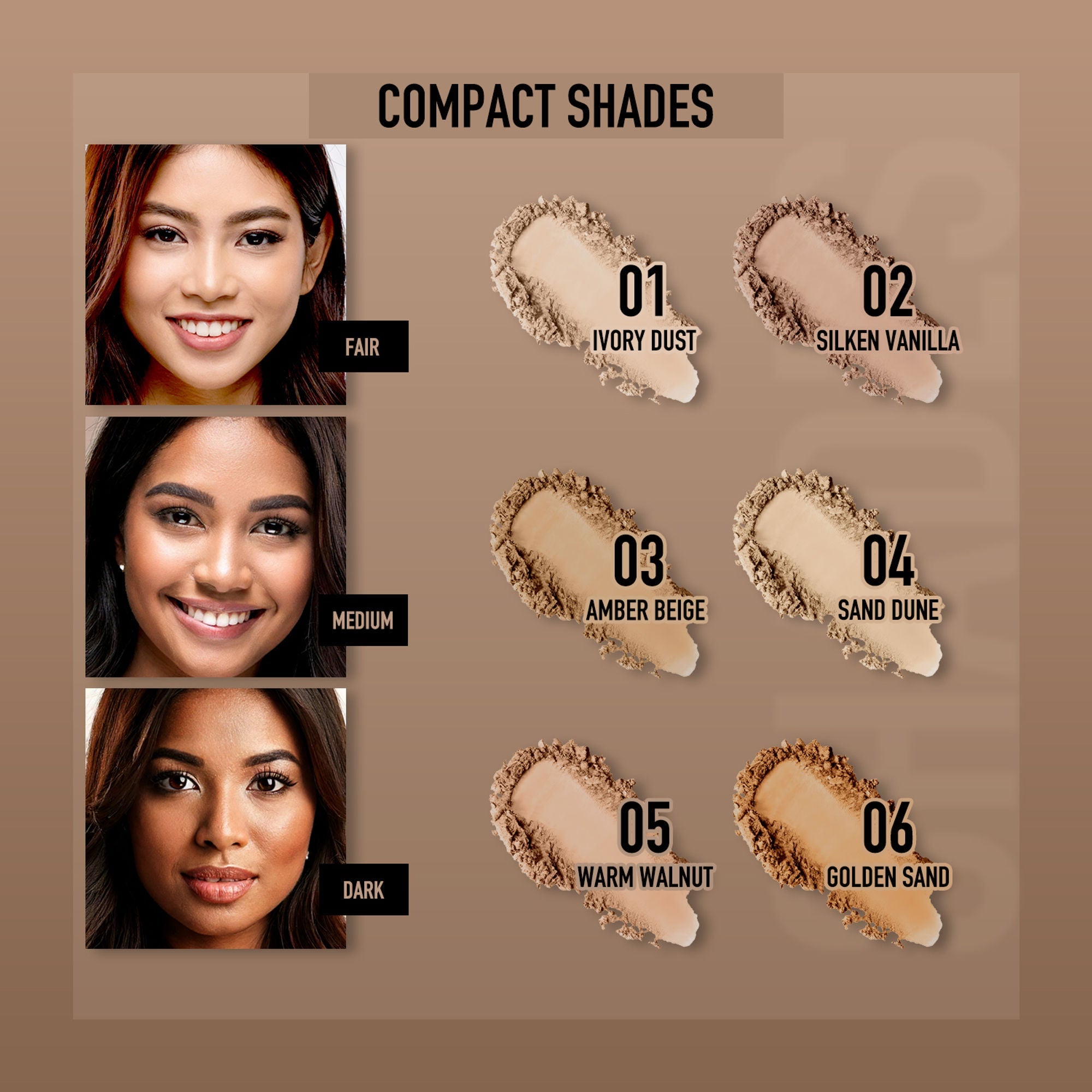 Miss Claire Hd Compact Powder - 06 Golden Sand