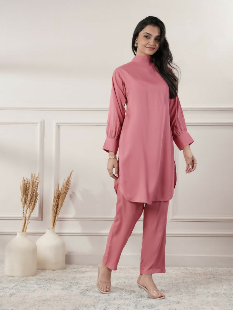Joban Fashion Women's Rayon Peach Co-Ord Set