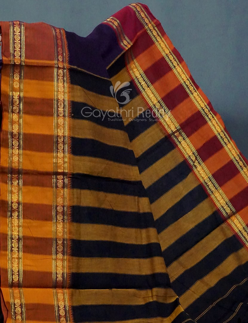 Kalanetha Dark Brinjal Coloured Pure Narayanpet Cotton Saree By Gayathri Reddy Designer Studio
