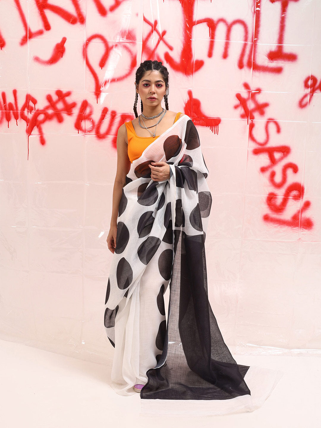 Tikhi Imli Polka Dot Designer Saree