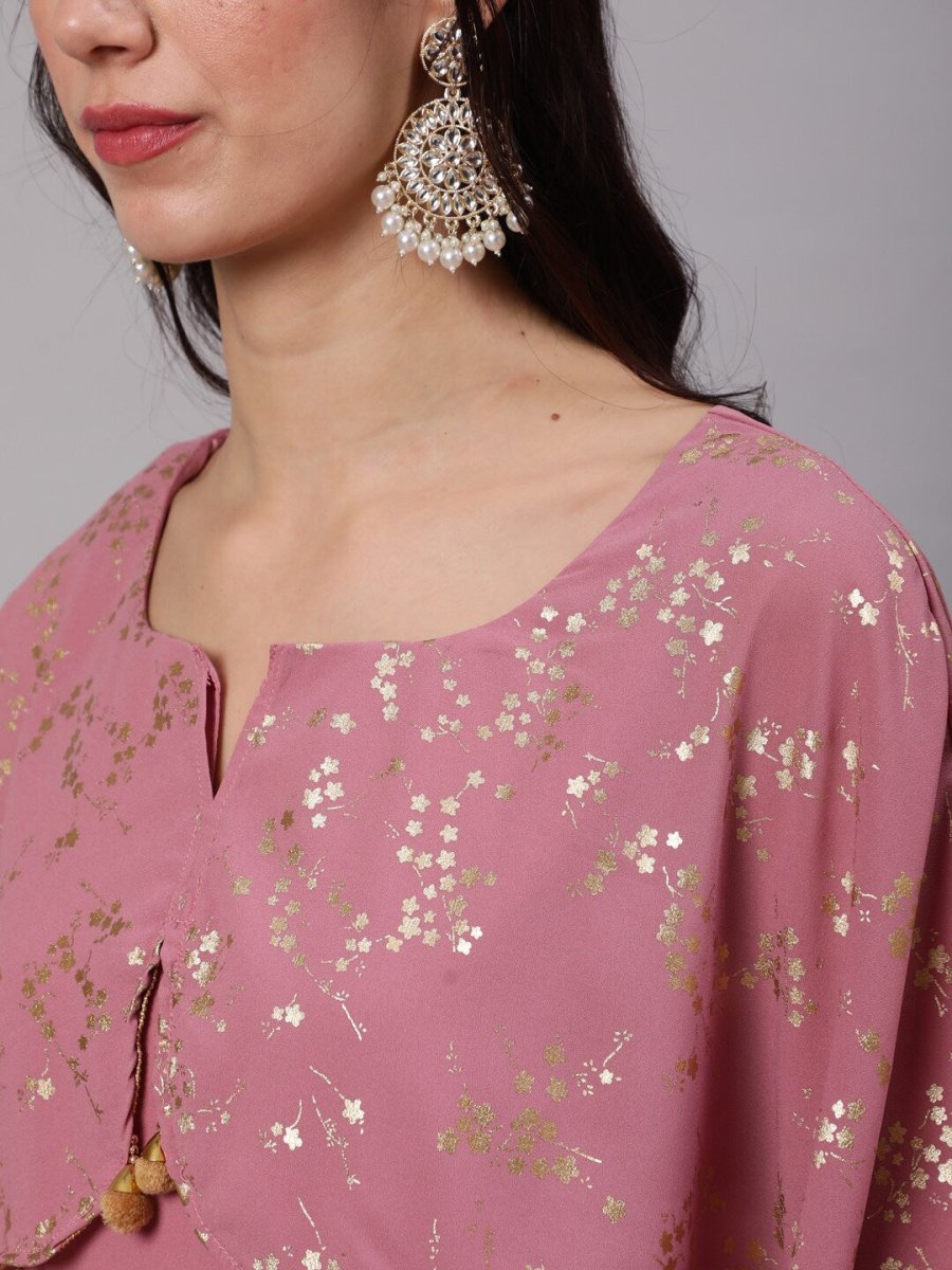 Aks Yoke Design Flared Sleeves Georgette Anarkali Kurta