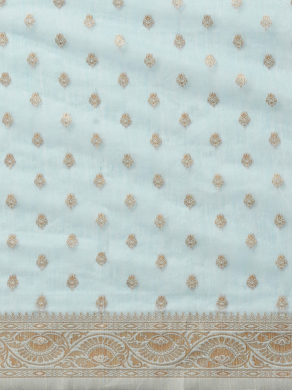 Saree Mall Blue & Silver-Toned Floral Zari Silk Cotton Sambalpuri Saree