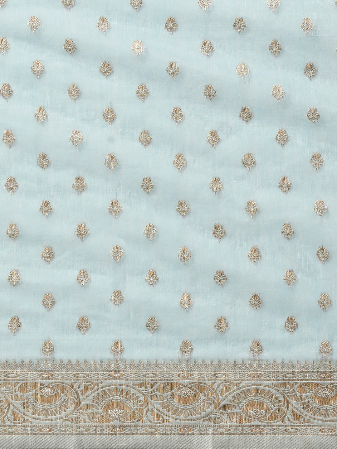 Saree Mall Blue & Silver-Toned Floral Zari Silk Cotton Sambalpuri Saree
