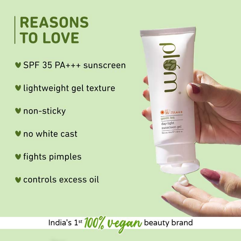 Plum Green Tea Day-Light Broad Spectrum Sunscreen Gel SPF 35 PA+++ UVA/B