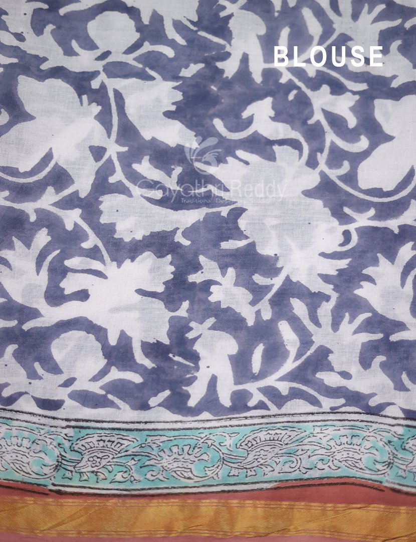 Pastel Chikoo Coloured Combination Printed Cotton Saree By Gayathri Reddy Designer Studio