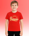 Chilins Round Neck Printed Cotton Tshirt, Color- Red
