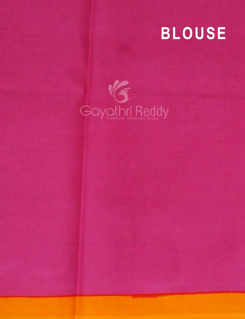Shades of Orange And Pink With Pichwai Print Munga Cotton Saree By Gayathri Reddy Designer Studio