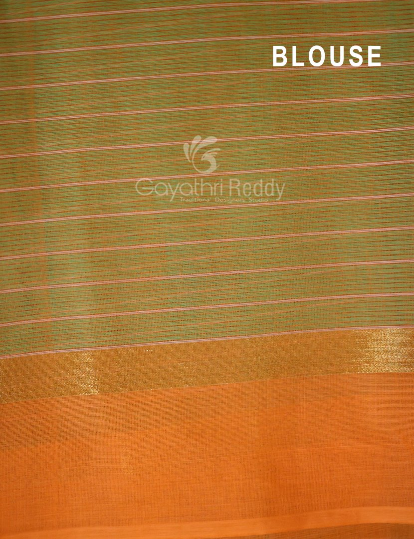 Light Green With Checks Pure Mangalgiri Cotton Saree By Gayathri Reddy Designer Studio