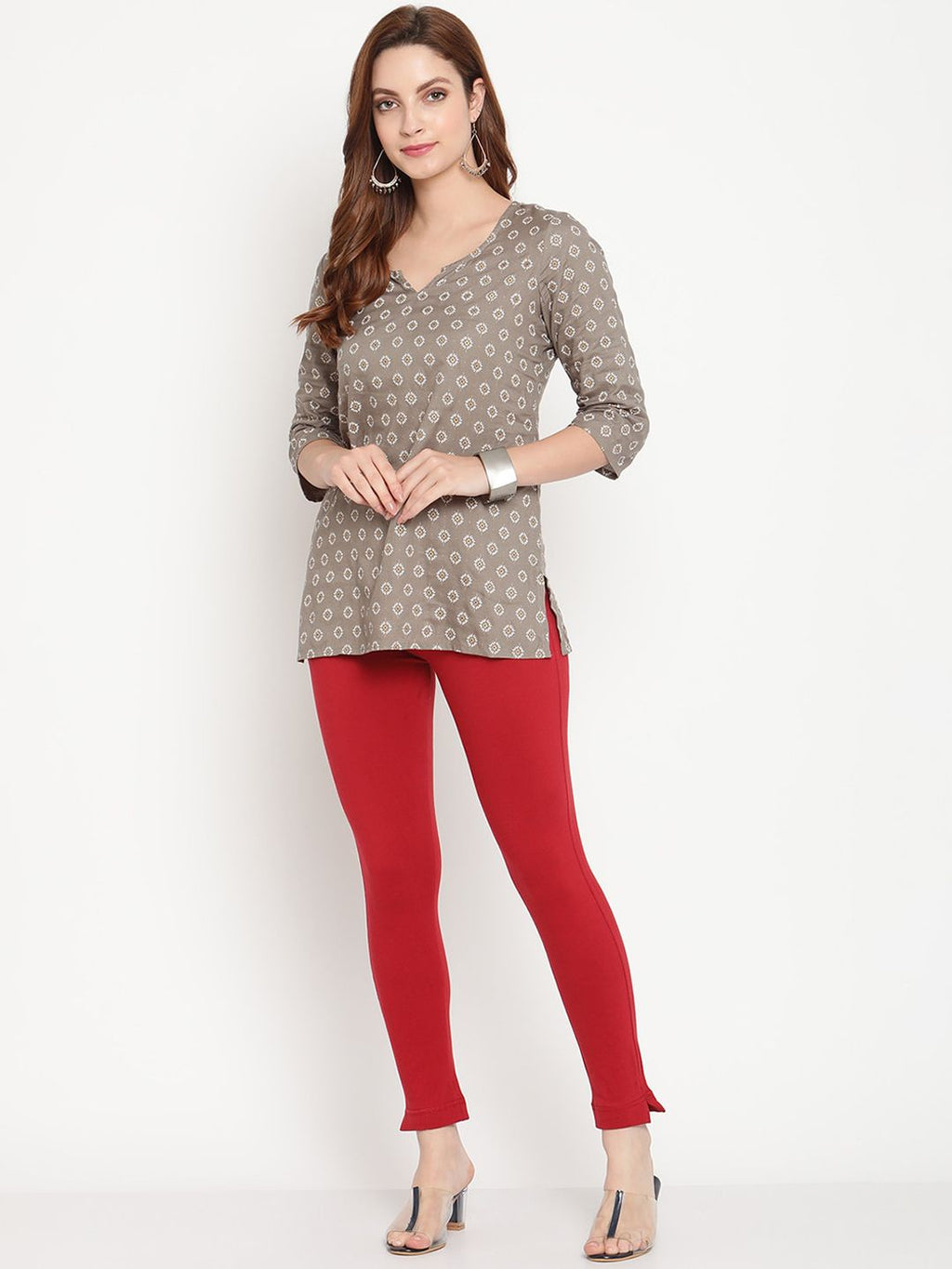 TAG 7 Women Pack of 2 Mustard Yellow & Magenta Solid Kurti Pants