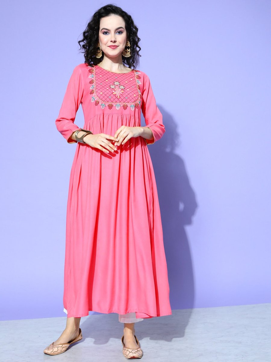 All About You Women Ethnic Motifs Embroidered Anarkali Kurta