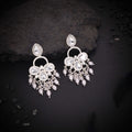 Tehzeeb Creations Silver Polish White Colour Earrings
