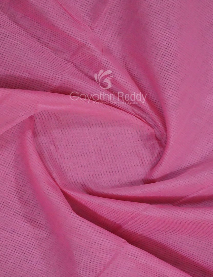 Dual Shades of Baby Pink With Contrast Blouse Pure Mangalgiri Cotton By Gayathri Reddy Designer Studio