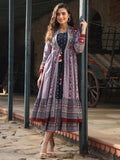Juniper Women's Juniper Women's Lavender Cambric Printed With Embroidery Flared Dress