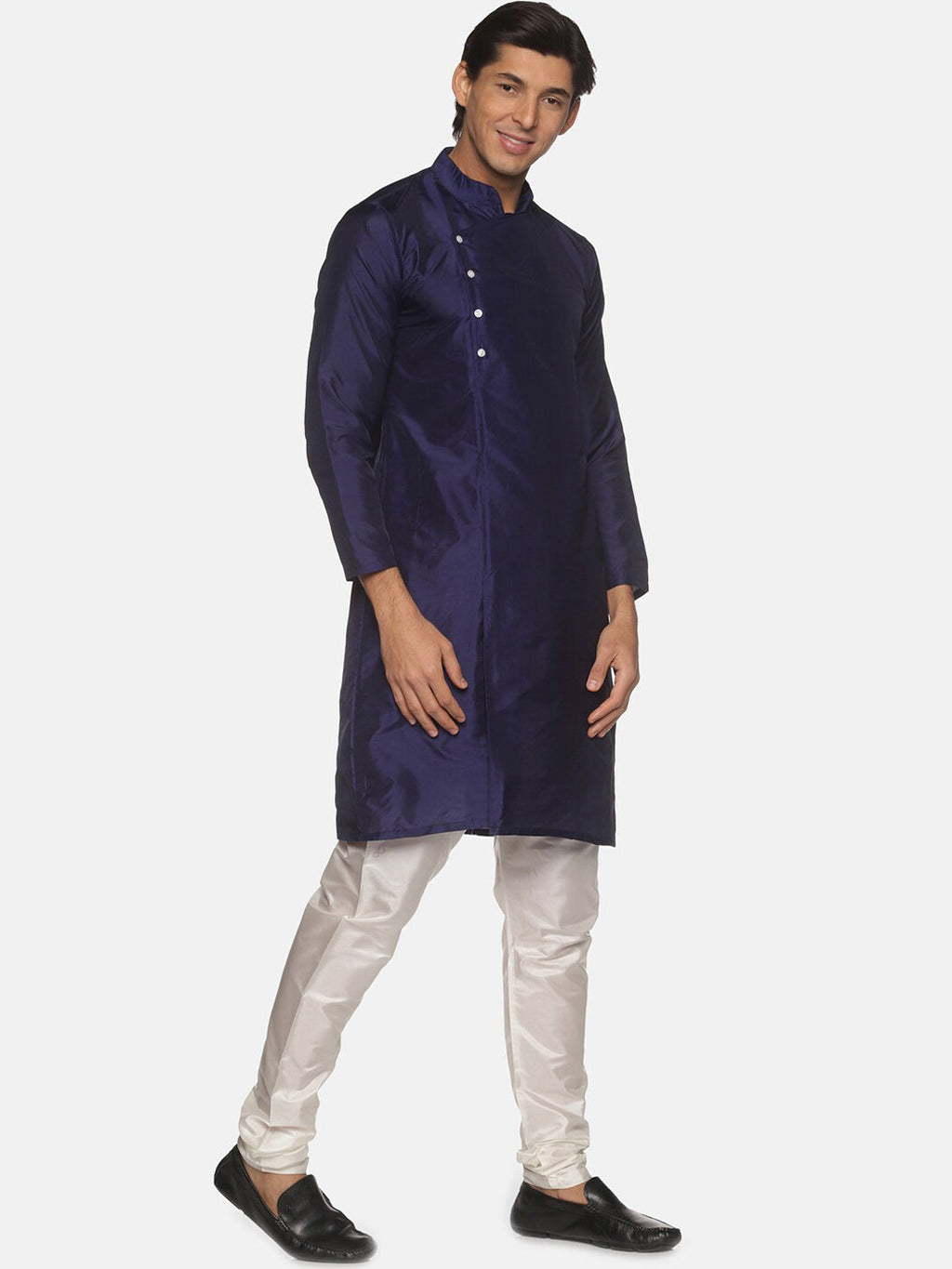 Sethukrishna Navy Blue Kurta with Pyjamas For Men