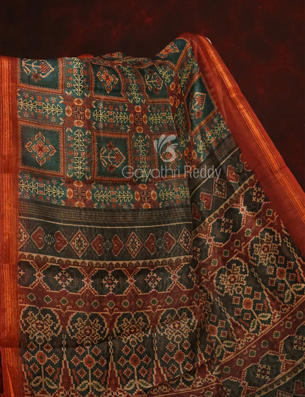 Pista Green Colour All Over Print Semi Chanderi Saree By Gayathri Reddy Designer Studio