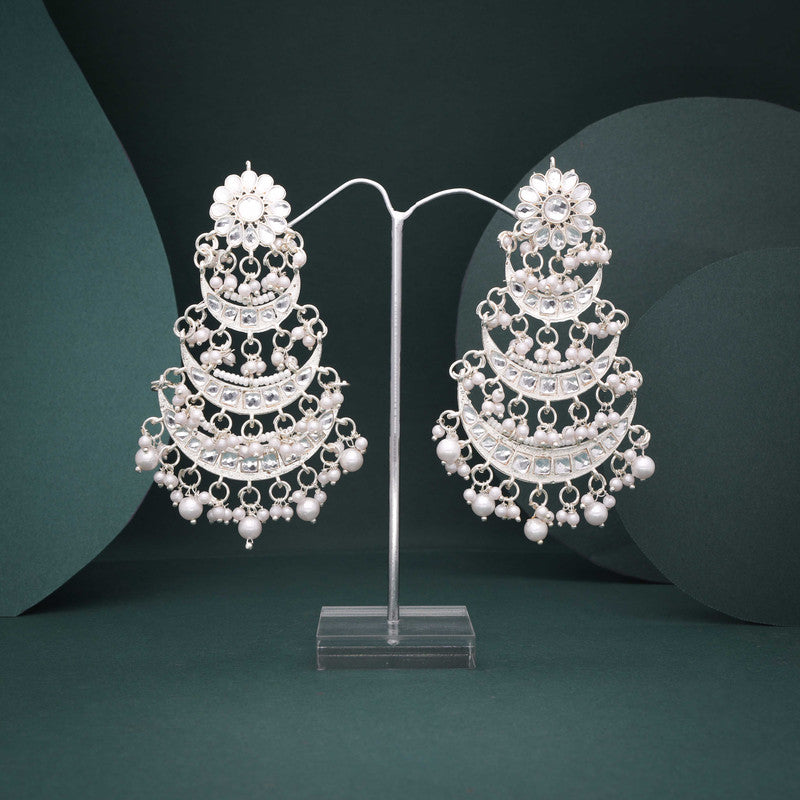 Tehzeeb Creations Gold Polish Moon Layer Design Earrings