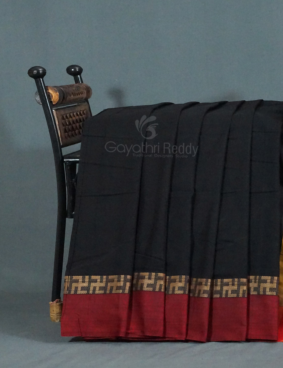 Kalanetha Black Colour Pure Narayanpet Cotton Saree By Gayathri Reddy Designer Studio