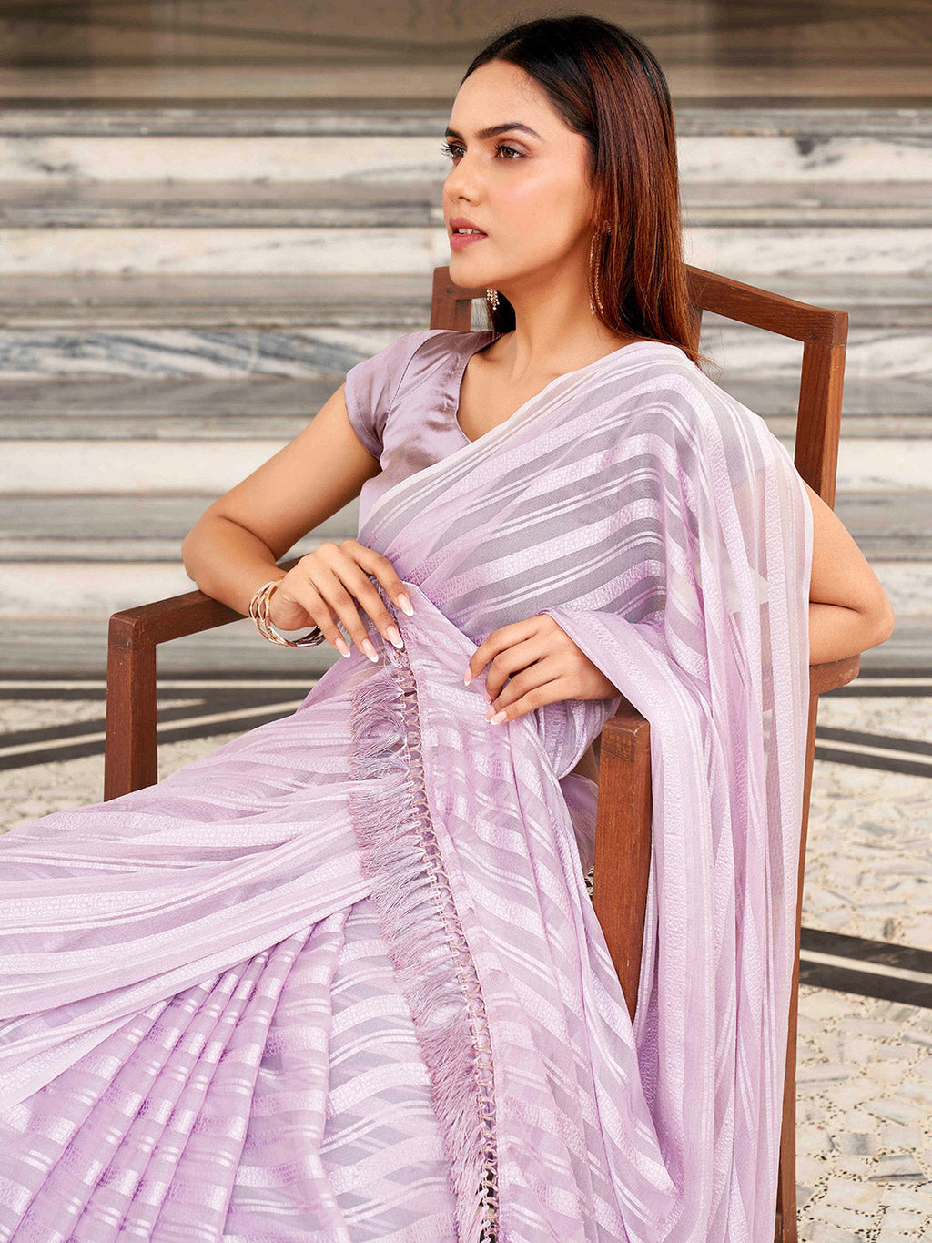 Tikhi Imli Striped Woven Design Saree