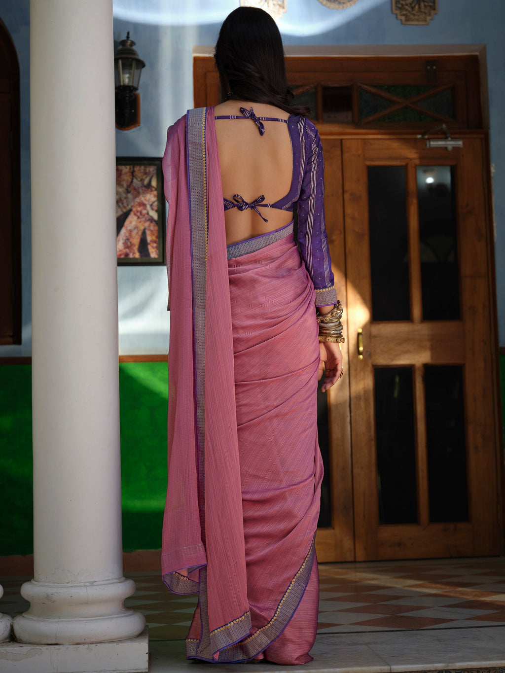 Stylee Lifestyle Magenta Art Silk Woven Saree