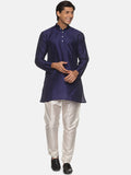 Sethukrishna Men Navy Blue Kurta with Pyjamas