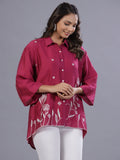 Juniper Women Fuchsia Chanderi Embroidered Clothing Set