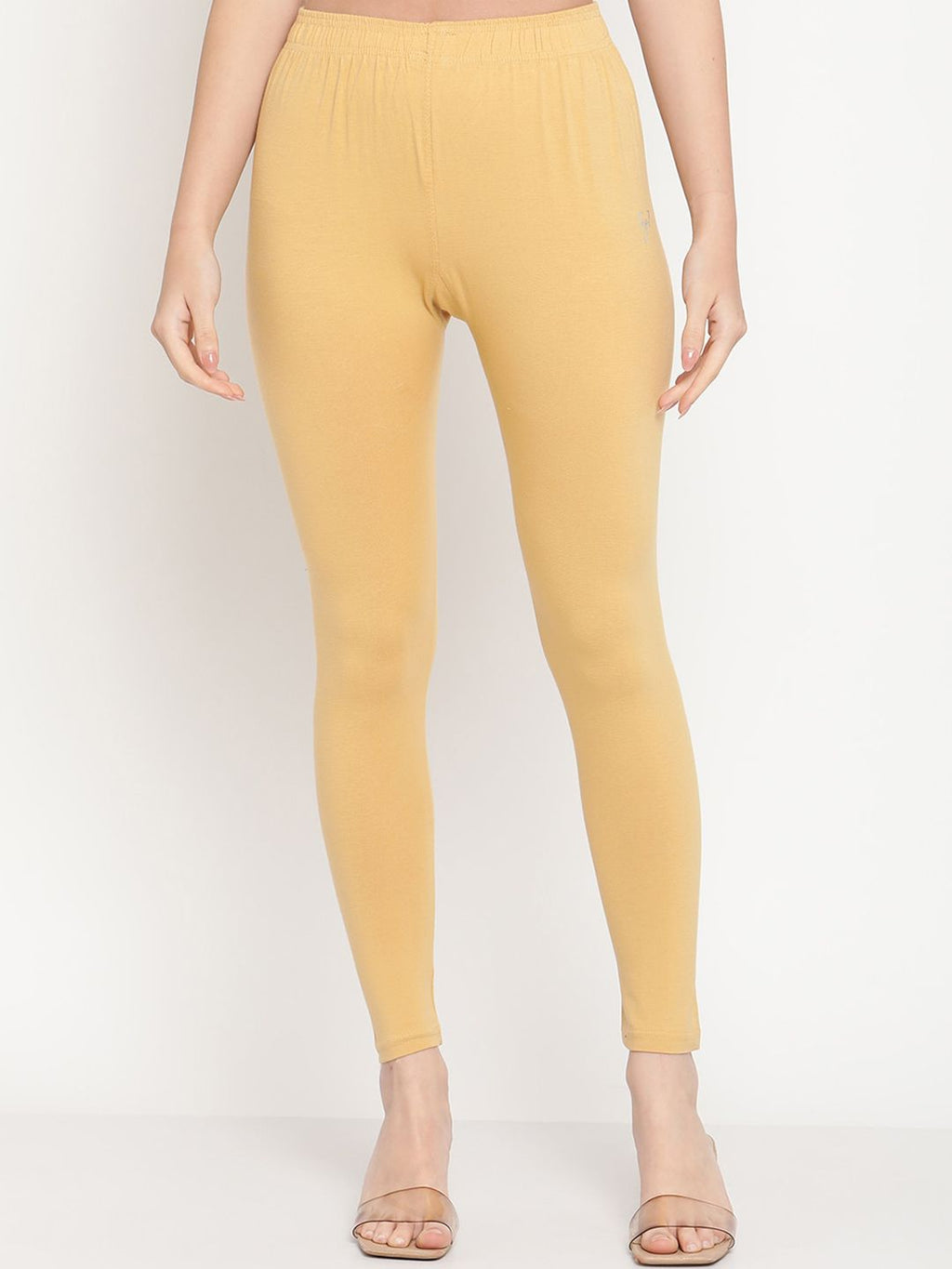 TAG 7 Women Pack Of 2 Beige & Grey Solid Ankle-Length Leggings