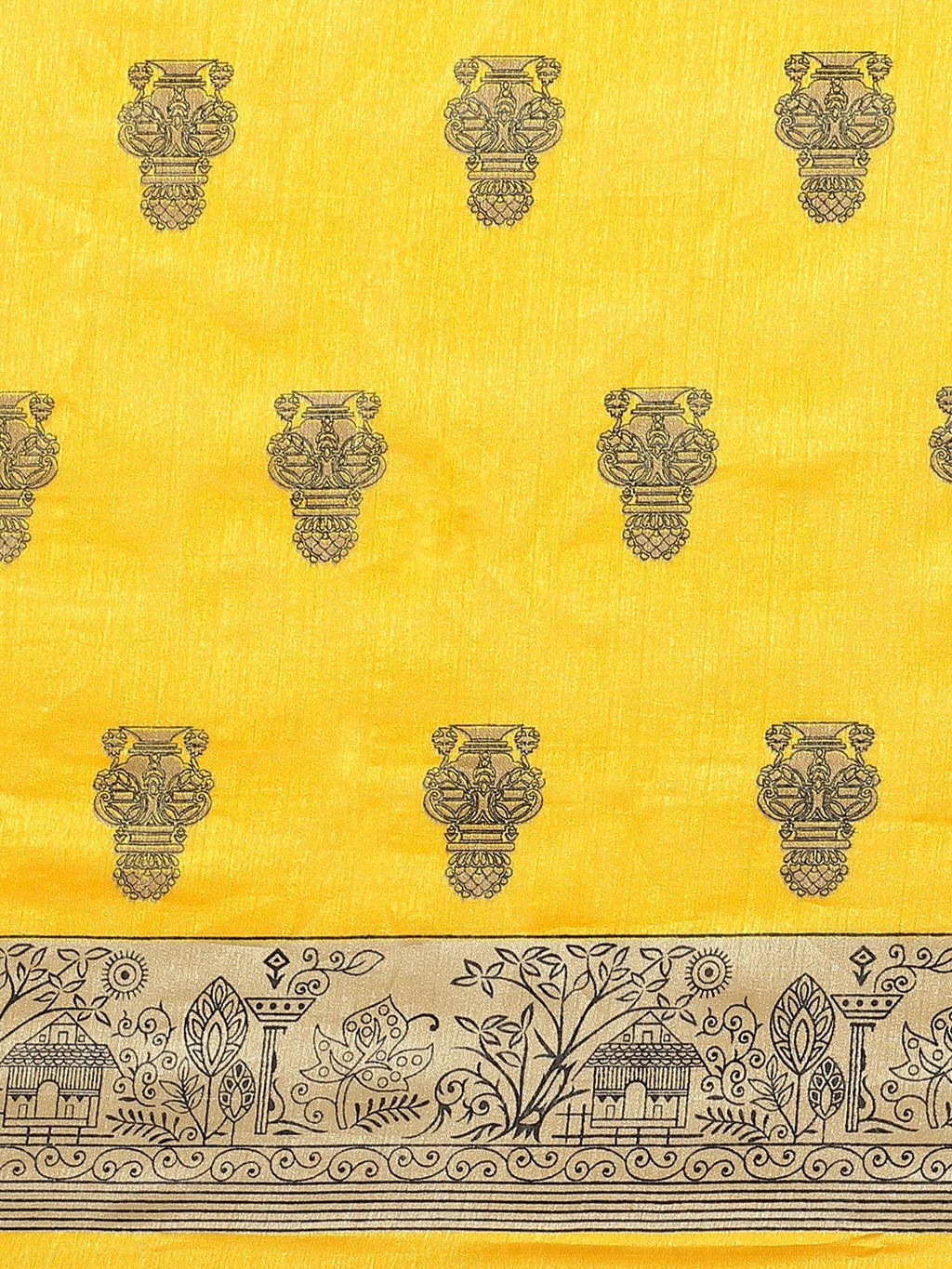 Saree Mall Yellow & Beige Printed Saree