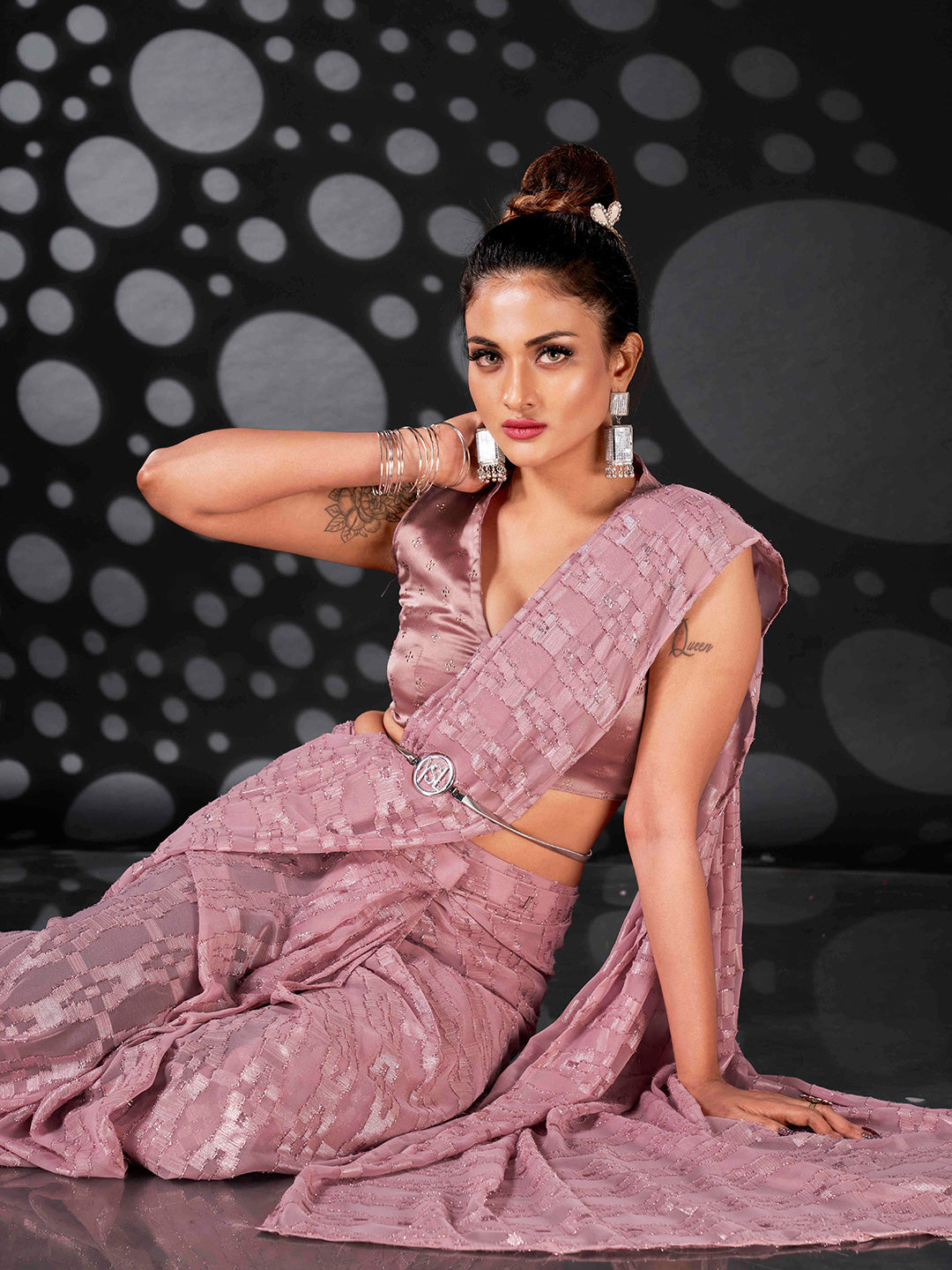 Tikhi Imli Ethnic Motifs Woven Design Ready to Wear Saree