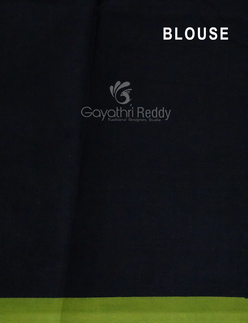 Shades of Mehndi Green And Black With Pichwai Print Munga Cotton Saree By Gayathri Reddy Designer Studio