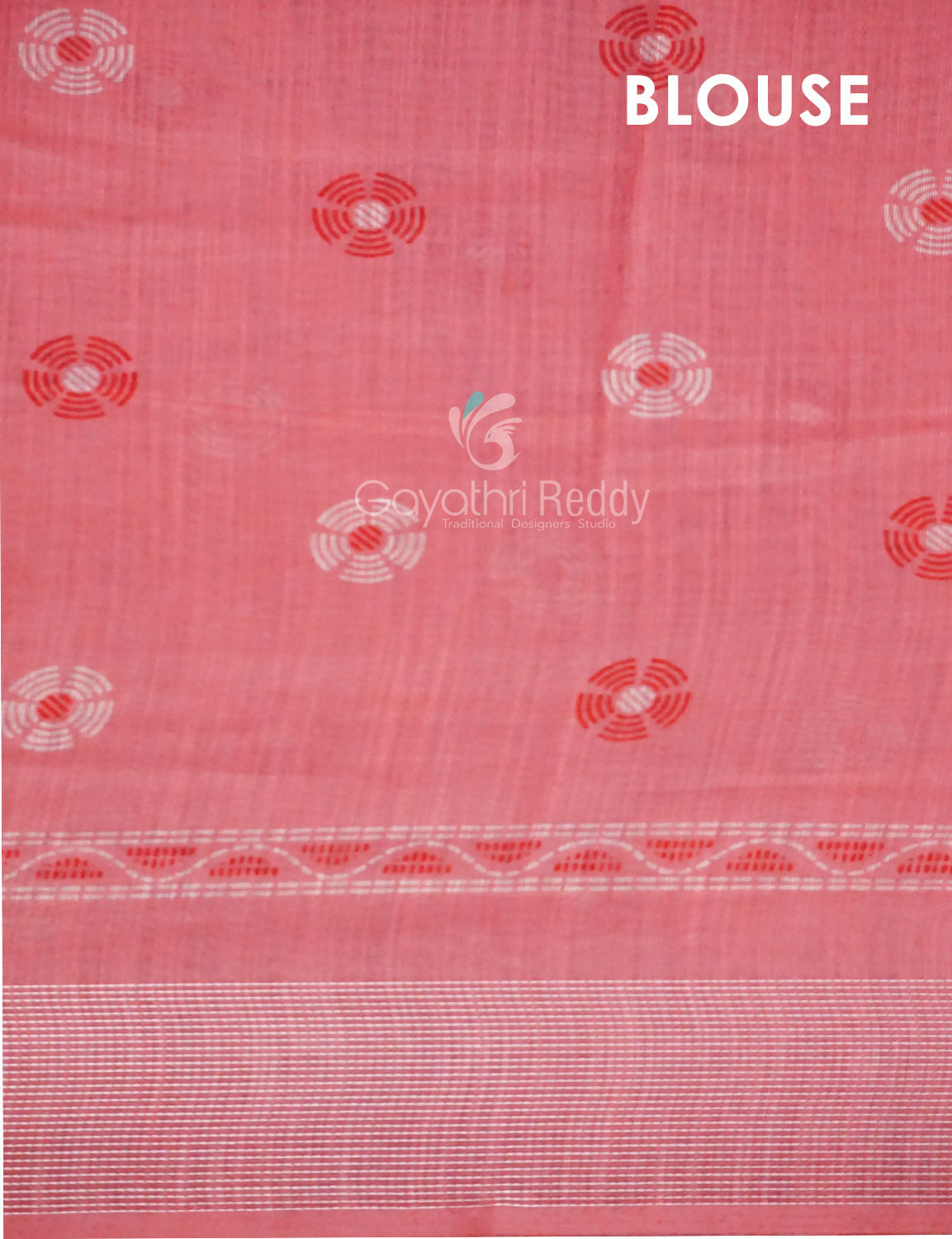 Peach Coloured Block Print Semi Chanderi Saree By Gayathri Reddy Designer Studio
