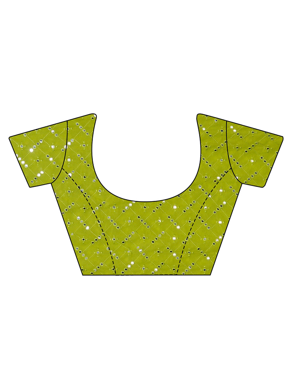 Tikhi Imli Printed Ruffle Saree With Mirror Embroidered Work Blouse