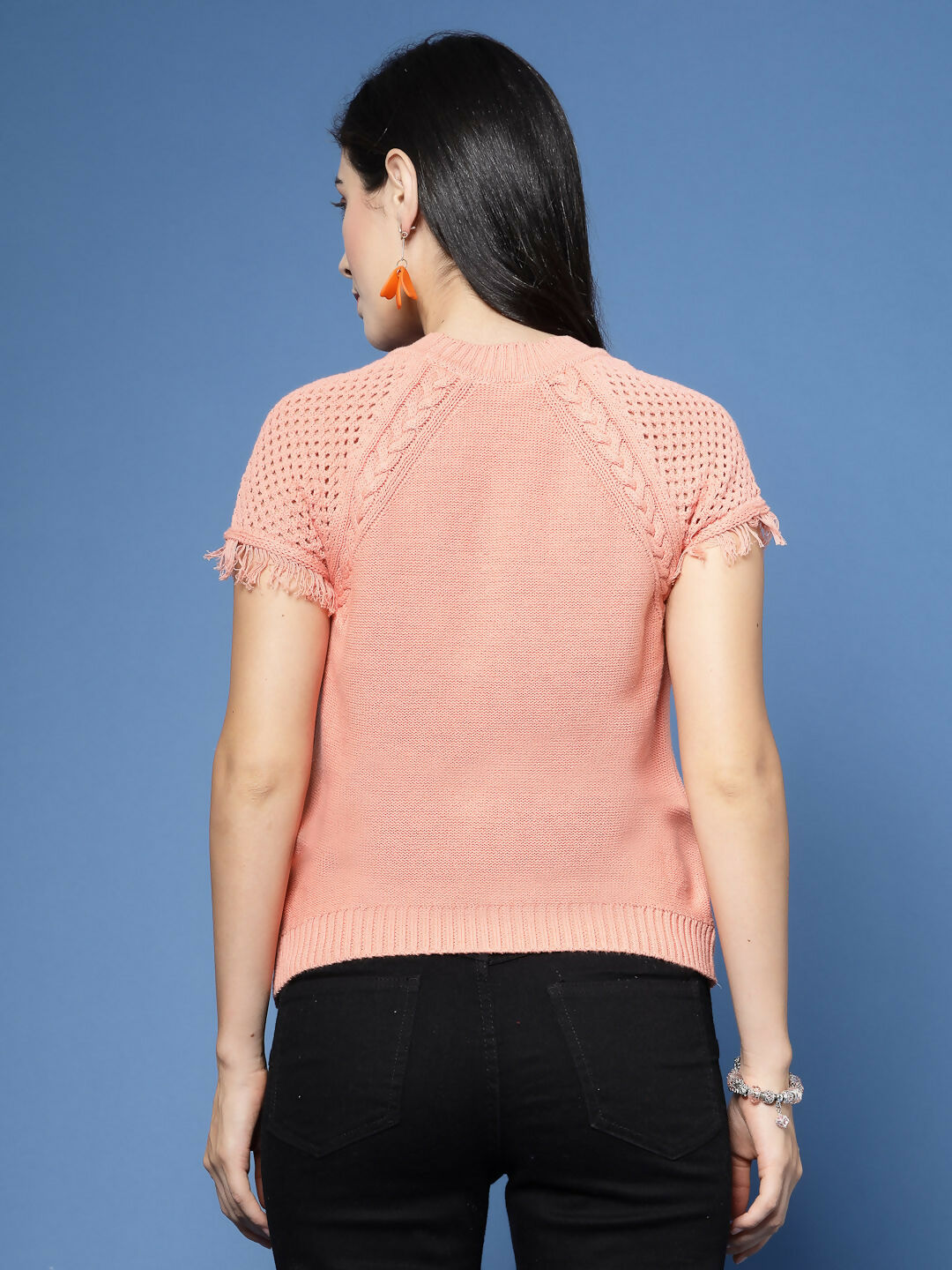 Women Winter Peach Cotton Pullover - Wool Trees