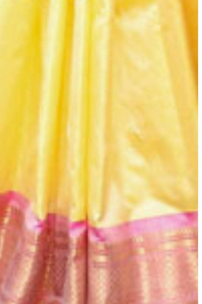 Very Much Indian Handloom Pure Silk Paithani Pastel Light Yellow