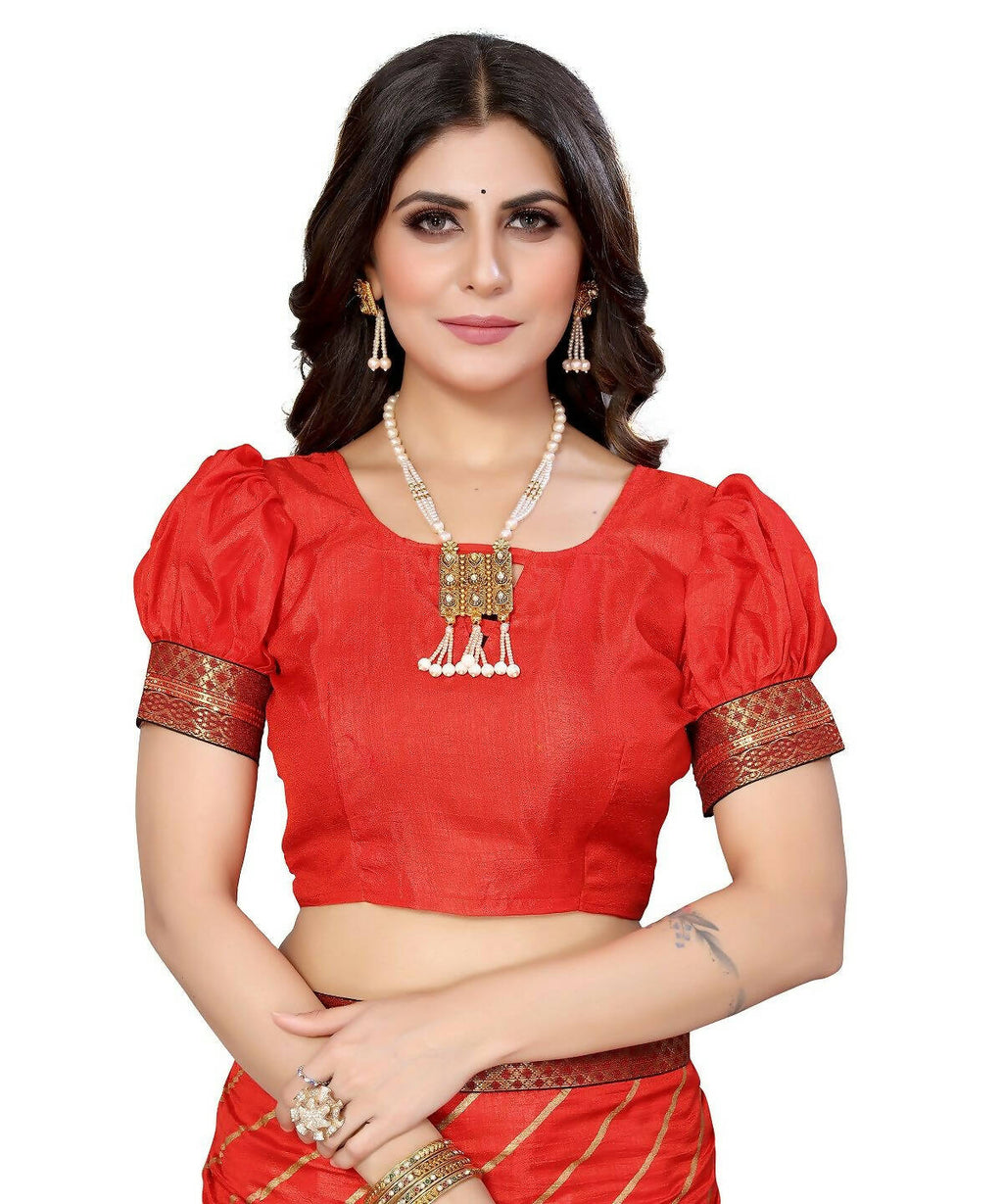 Vamika Dola Silk Red Lace Border Bollywood Style Saree (SUCHI RED)