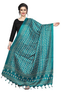 Vamika Rama Green Dot Printed Khadi Bhagalpuri Latest Dupatta