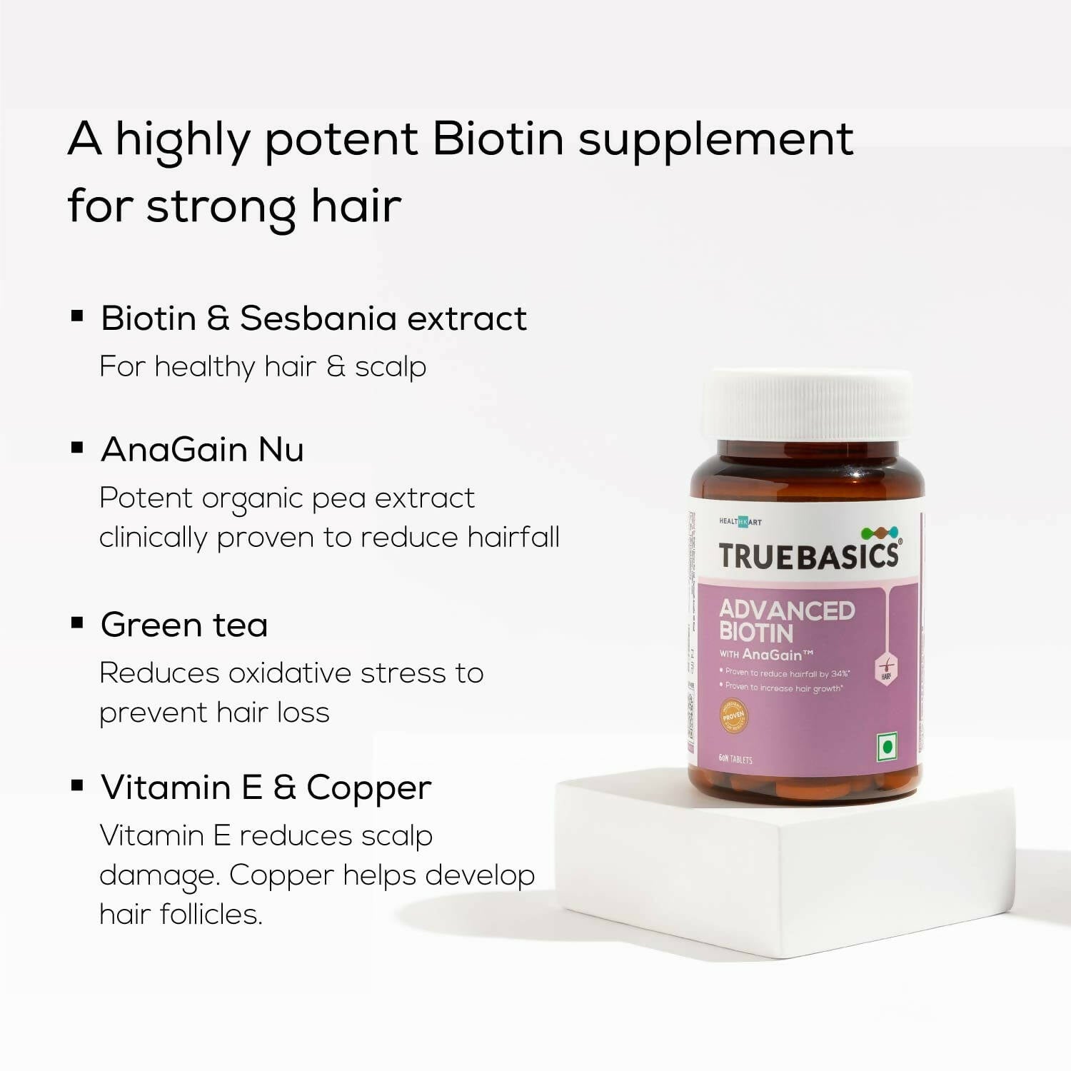 TrueBasics Advanced Biotin with AnaGain Tablets