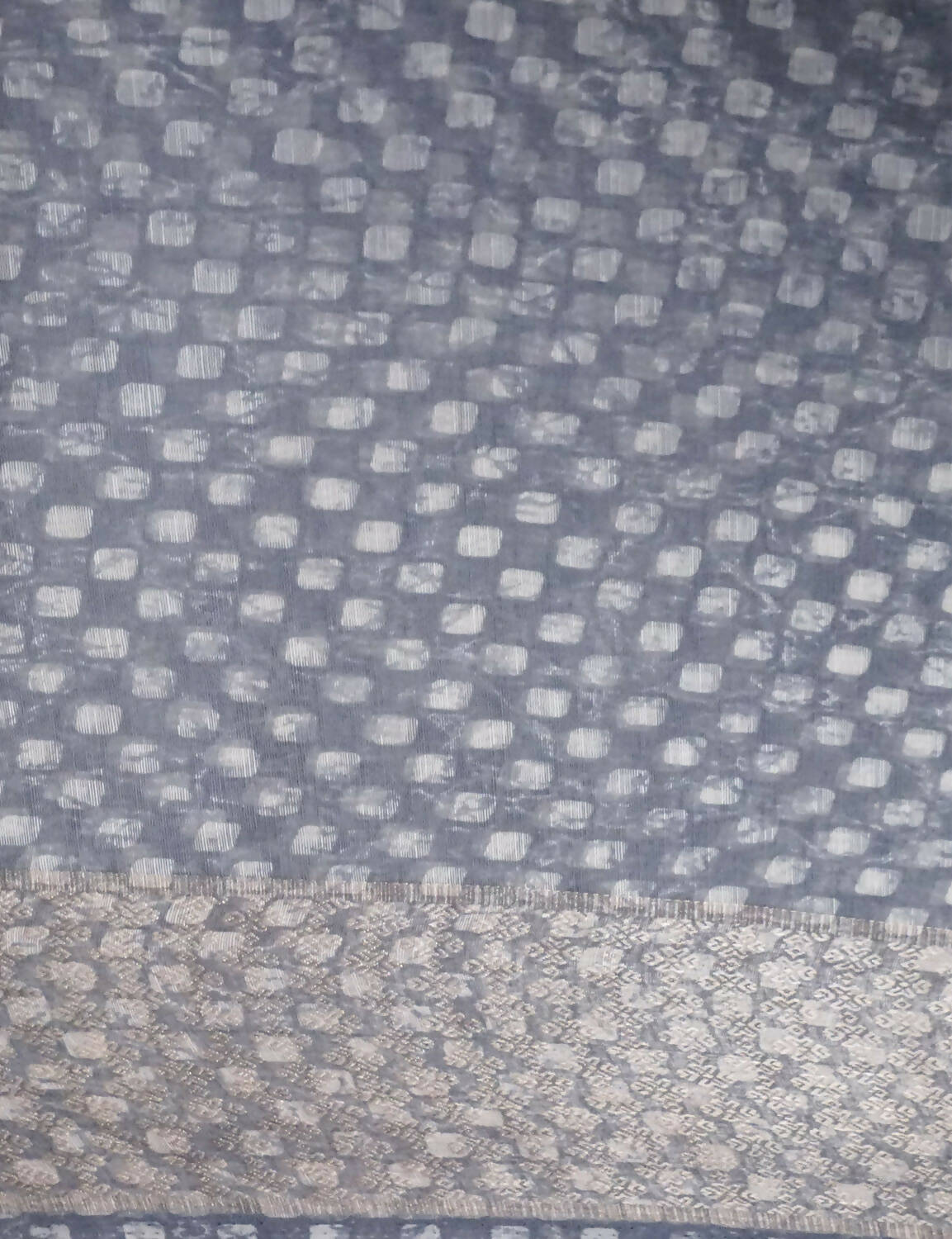 Shades Of Grey With Floral Design Semi Chanderi Saree By Gayathri Reddy Designer Studio