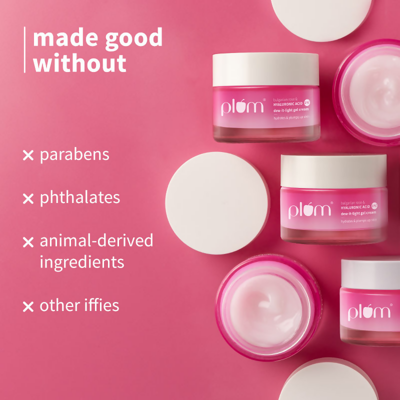 Plum Bulgarian Rose And 1% Hyaluronic Acid Dew-It-Light Gel Cream