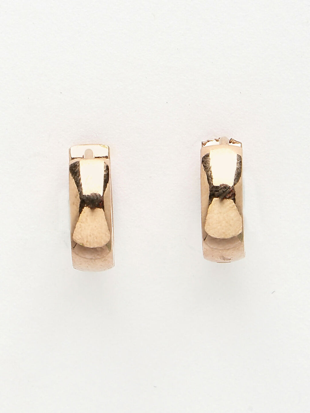 NVR Men's Rose Gold Stainless Steel Hoop Earrings