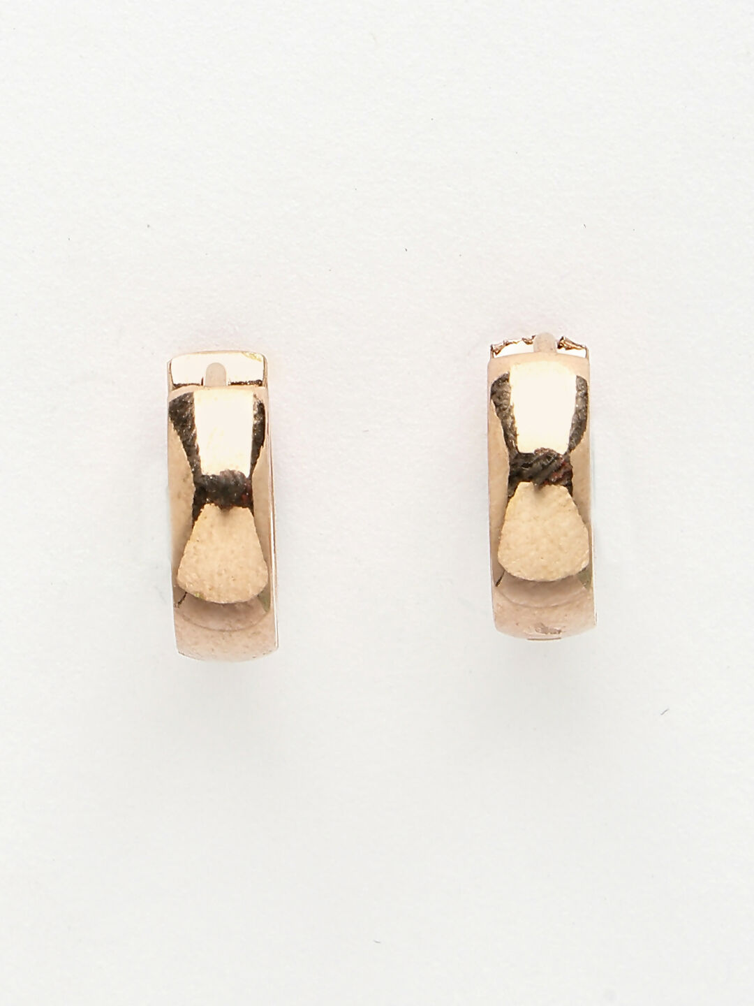 NVR Men's Rose Gold Stainless Steel Hoop Earrings