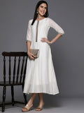 Ahalyaa Women's Traditional wear Ethnic Dress - Off White