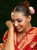 Ruby Raang 22k Gold Polished Kundan Maang Tikka