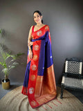 Joban Fashion Red Butti Banarasi Silk Sarees