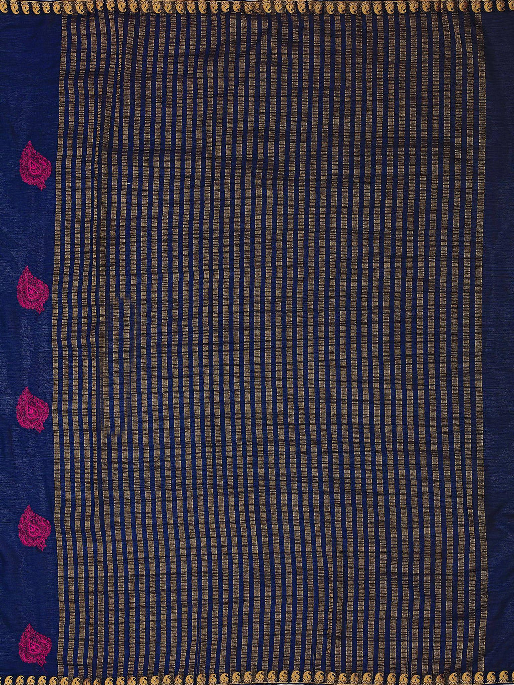 Mimosa Women's Navy Blue Banarasi Chiffon Saree