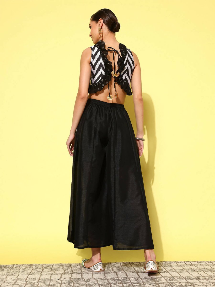 Ahalyaa Women's Traditional wear Co-ords - Black