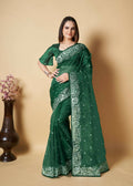 Vamsee Green Organza Saree