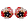 Trendoo Jewelry Gold-Polished Stylish Fancy Party Wear Multi Color Studs