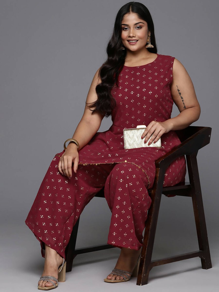 Ahalyaa Women's Traditional Wear Co-ords - Maroon