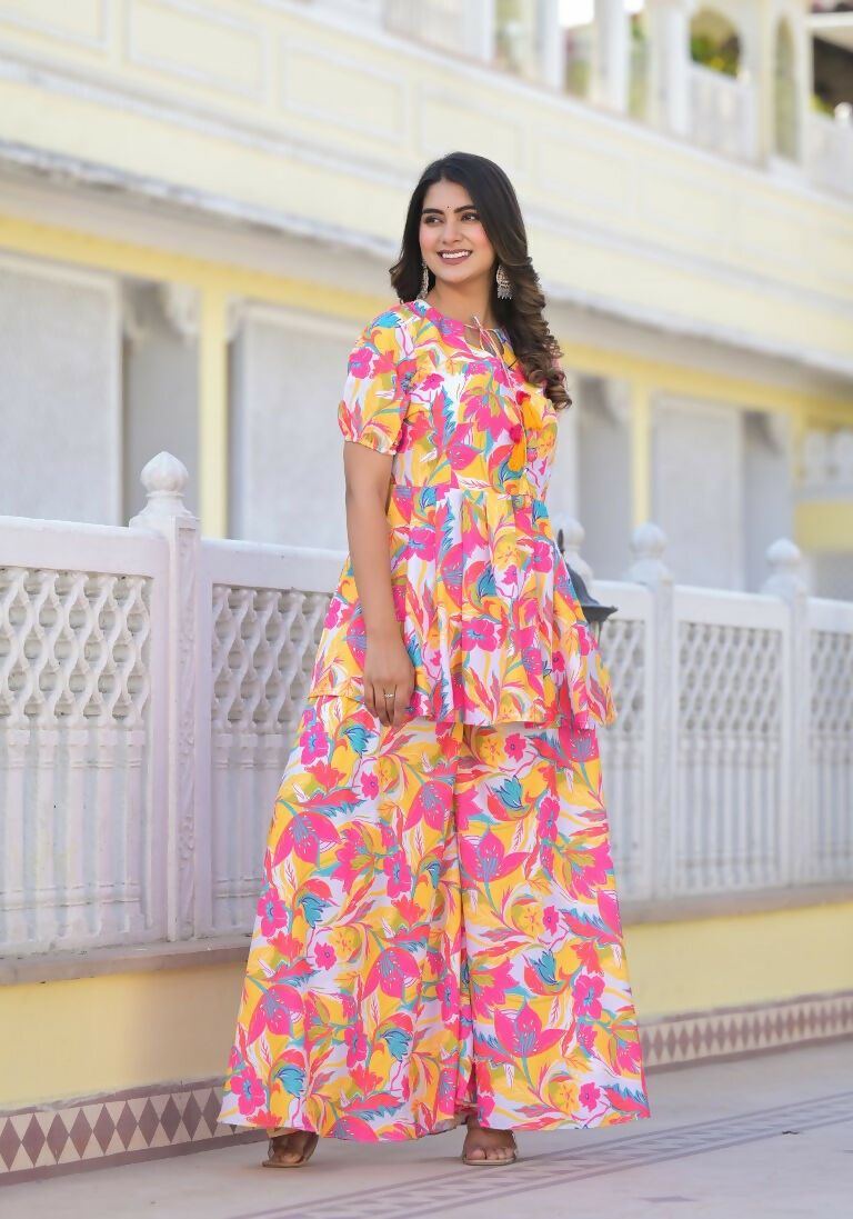Designer Stylish Multi Ab Cotton Suit With Dupatta - Anbazaar
